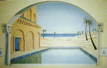 Pintura na parede do Rest. Agadir